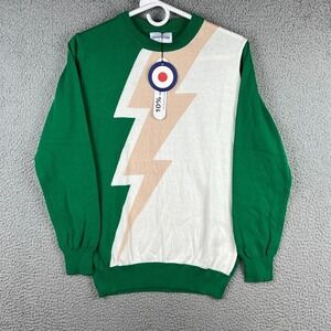 NWT Oxknit Store Sweater Womens Medium Green Lightning Retro 60's 70's